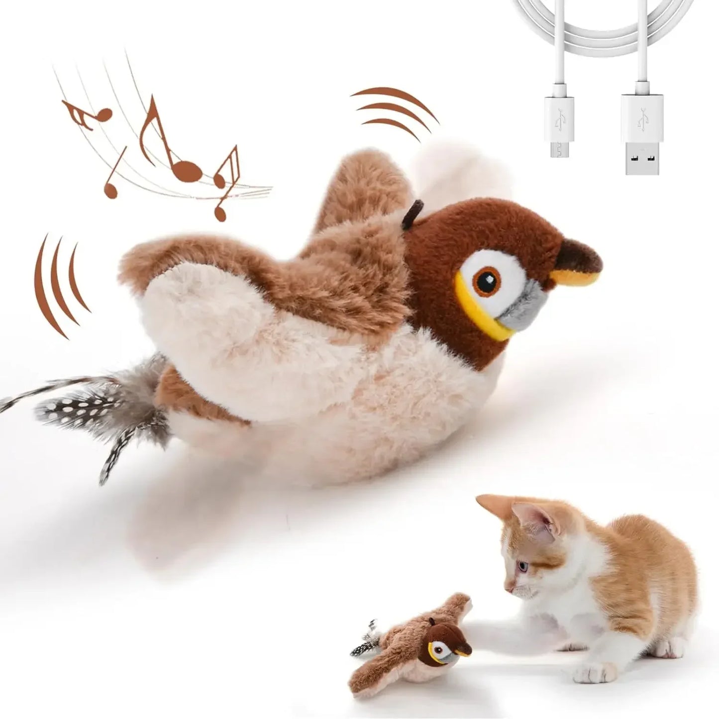 Interactive Catnip Flapping Bird Toy