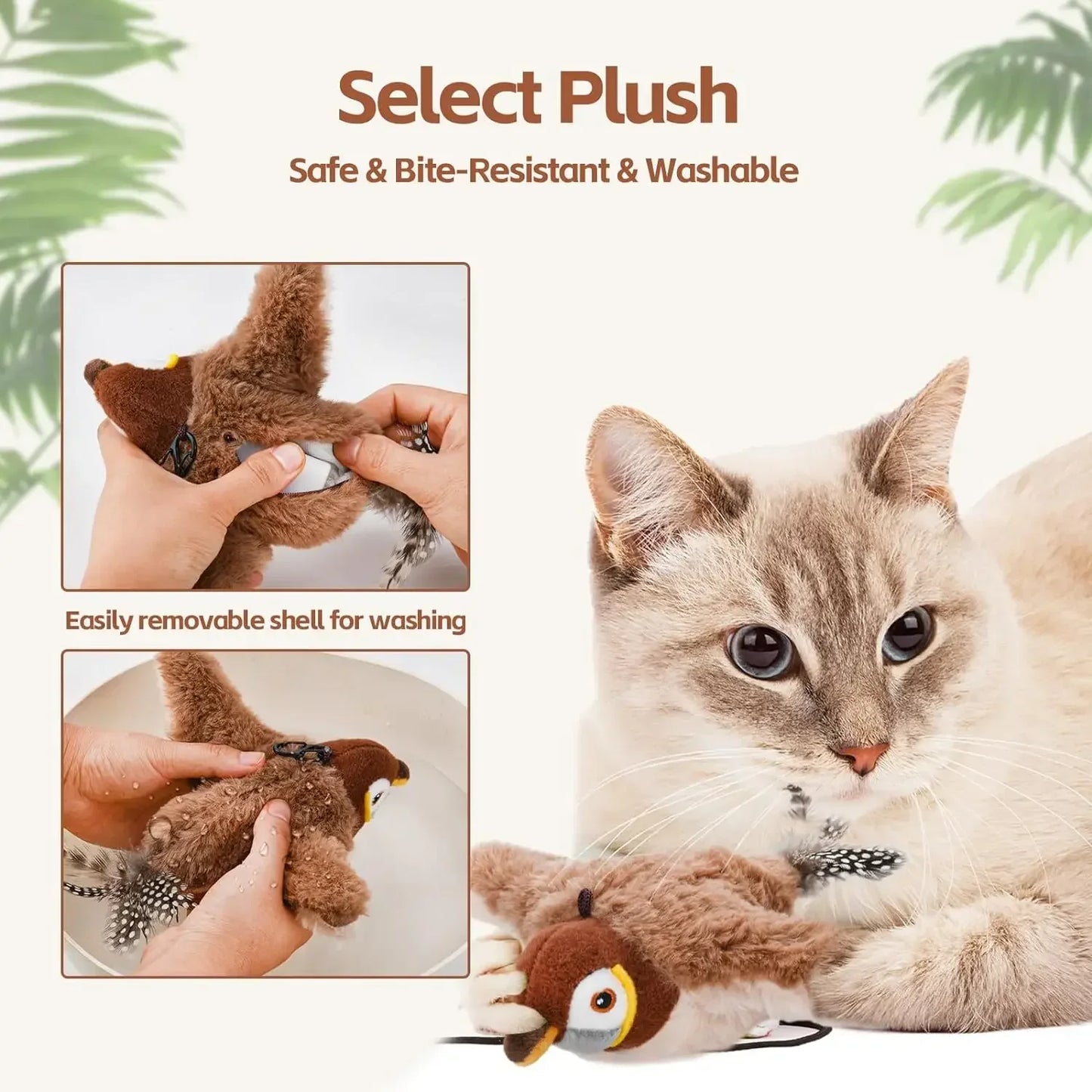 Interactive Catnip Flapping Bird Toy